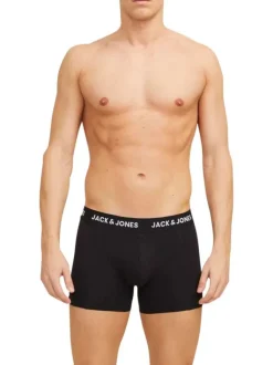 Lot de 3 boxers classique en coton noir uni avec une coupe fermée