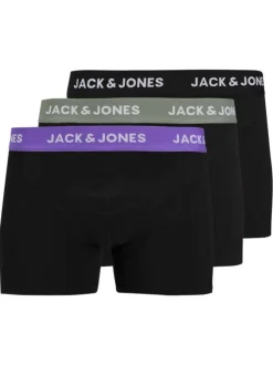 Lot de 3 boxers classique en coton noir uni avec une coupe fermée