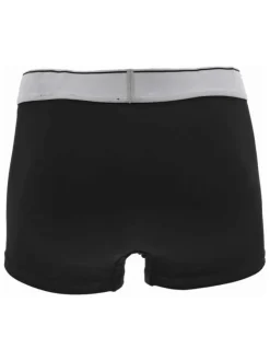 Lot de 3 boxers classique en coton noir uni avec une taille élastiquée