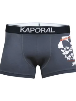 Lot de 2 Boxers classique gris imprimé avec une coupe fermée et une tête de mort floqué