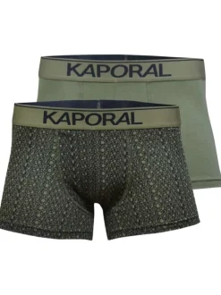 Lot de 2 Boxers classique kaki imprimé avec une coupe fermée et nom de la marque imprimé