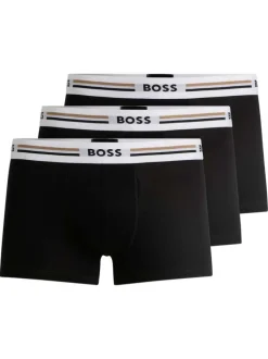 Lot de 3 Boxers classique noires unis avec taille élastique