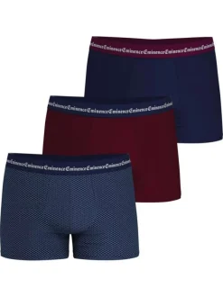 Lot de 3 boxers classiques en coton bicolores à petits motifs