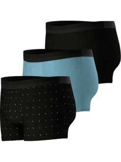 Lot de 3 boxers classiques en coton bicolores à pois et à ceinture élastiquée