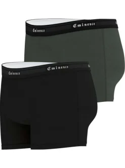 Lot de 2 boxers classiques en coton bicolores unis avec le nom de la marque