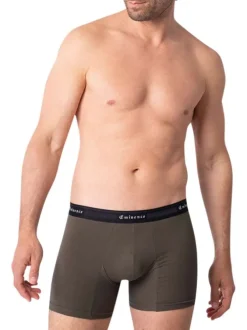 Lot de 2 boxers classiques en coton bicolores unis avec le nom de la marque