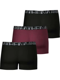 Lot de 3 boxers classiques en coton bicolores unis à ceintures élastiquées