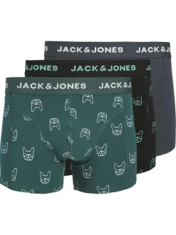 Lot de 3 boxers classiques en coton biologique multicolores à motifs