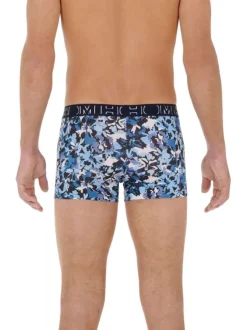 Lot de 3 boxers classiques en coton bleu avec un imprimé fleurs abstraits