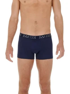 Lot de 3 boxers classiques en coton bleu avec un imprimé fleurs abstraits