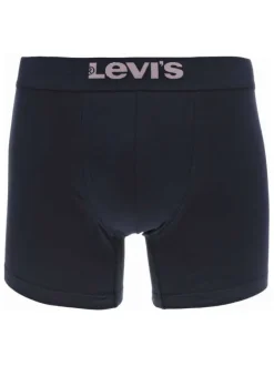 Lot de 2 boxers classiques en coton bleus marine fleuris à ceinture élastiquée