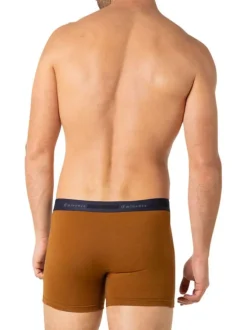 Lot de 3 boxers classiques en coton camel avec le nom de la marque