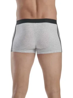 Lot de 3 boxers classiques en coton gris unis avec coupe fermée et élastiqués
