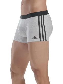 Lot de 3 boxers classiques en coton gris unis avec coupe fermée et élastiqués