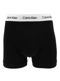 Lot de 3 Boxers classiques en coton gris unis coupe fermée avec ceinture blanche