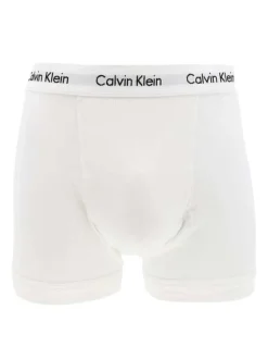Lot de 3 Boxers classiques en coton gris unis coupe fermée avec ceinture blanche