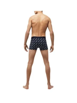 Lot de 3 boxers classiques en coton marine, gris et bleu coupe fermée