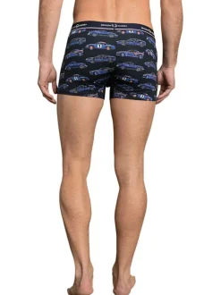 Lot de 2 boxers classiques en coton marine unis avec le nom de la marque