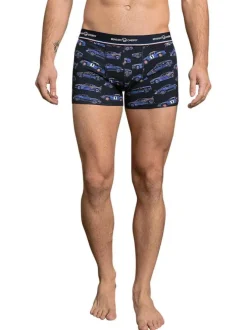 Lot de 2 boxers classiques en coton marine unis avec le nom de la marque