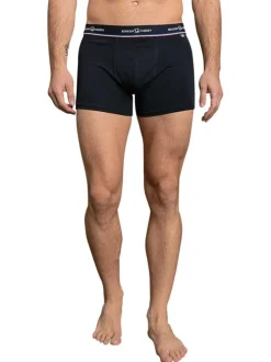 Lot de 2 boxers classiques en coton marine unis avec le nom de la marque