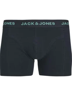 Lot de 3 boxers classiques en coton mélangé marine unis à coupe fermée