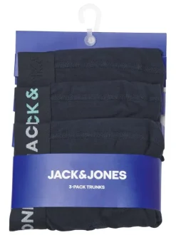Lot de 3 boxers classiques en coton mélangé marine unis à coupe fermée