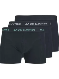 Lot de 3 boxers classiques en coton mélangé marine unis à coupe fermée