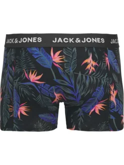 Lot de 2 boxers classiques en coton mélangé noir à coupe fermée avec des motifs