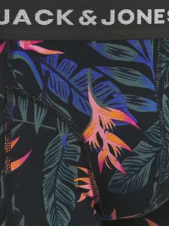 Lot de 2 boxers classiques en coton mélangé noir à coupe fermée avec des motifs