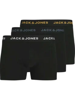 Lot de 3 boxers classiques en coton mélangé noir uni avec une coupe fermée