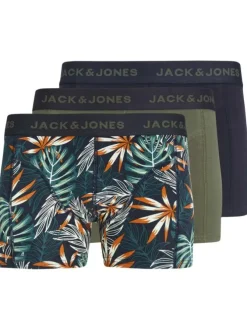Lot de 3 boxers classiques en coton multicolore à imprimé tropical