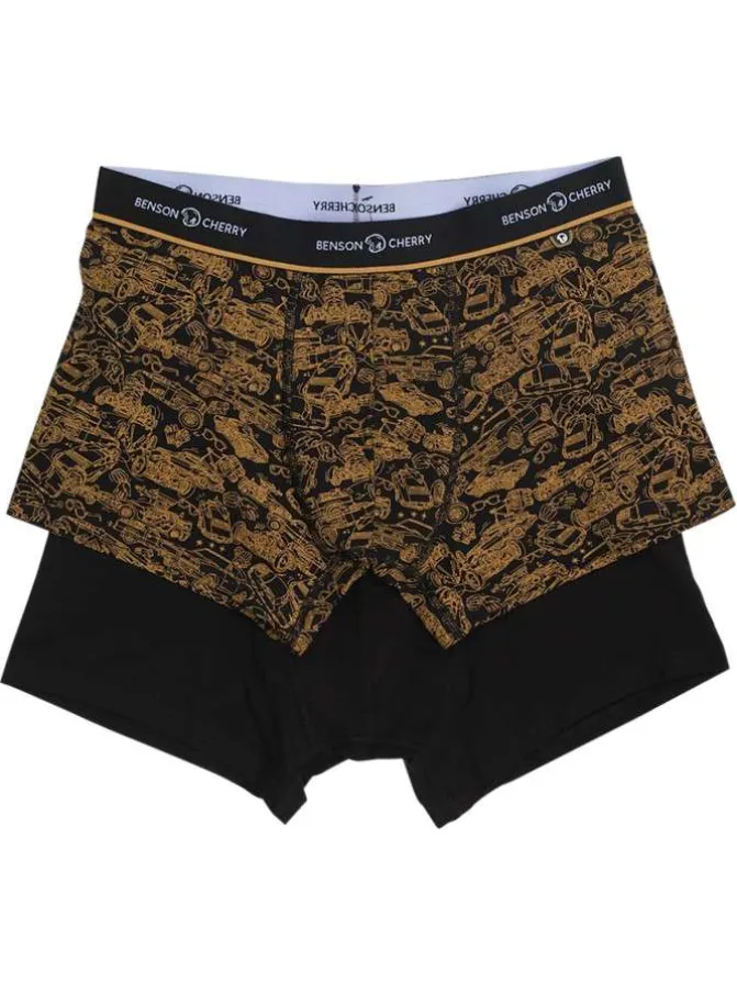 Lot de 2 boxers classiques en coton multicolores avec logo de la marque