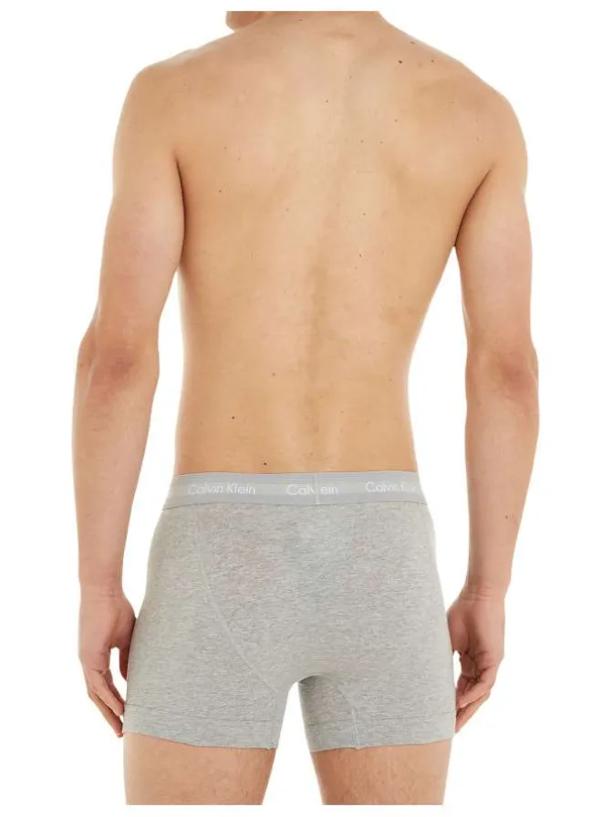 Lot de 3 Boxers classiques en coton multicolores unies avec nom de la marque