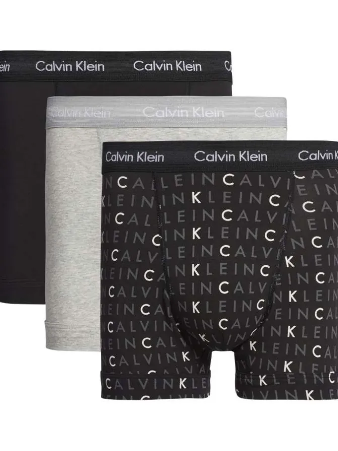 Lot de 3 Boxers classiques en coton multicolores unies avec nom de la marque