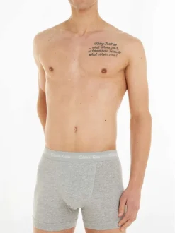Lot de 3 Boxers classiques en coton multicolores unies avec nom de la marque