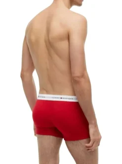 Lot de 3 boxers classiques en coton multicolores unis avec le nom de la marque