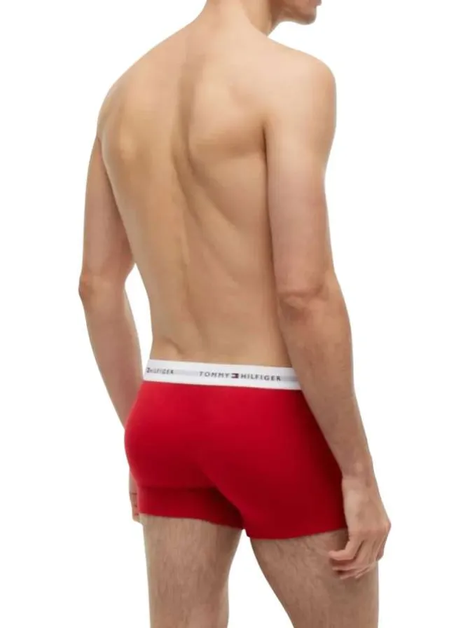 Lot de 3 boxers classiques en coton multicolores unis avec le nom de la marque