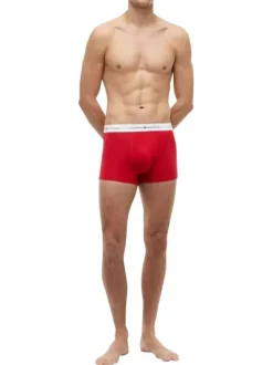 Lot de 3 boxers classiques en coton multicolores unis avec le nom de la marque
