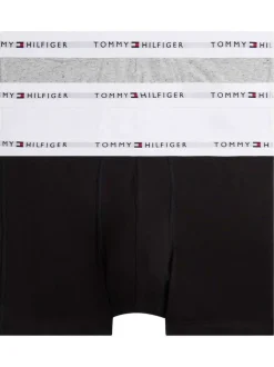 Lot de 3 boxers classiques en coton multicolores unis avec une taille élastiquée
