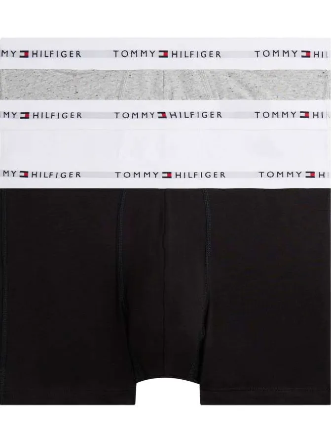 Lot de 3 boxers classiques en coton multicolores unis avec une taille élastiquée