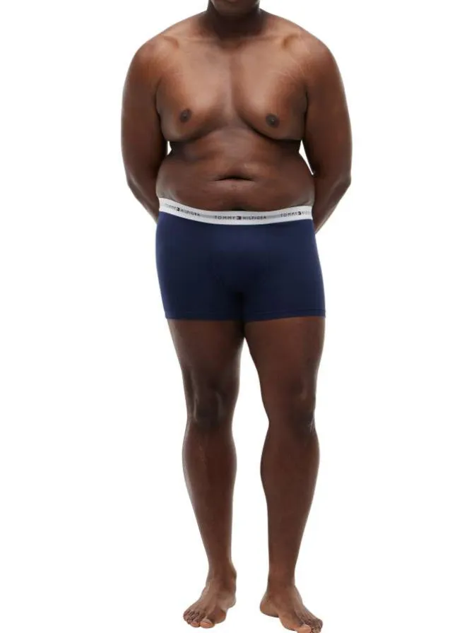 Lot de 3 boxers classiques en coton multicolores unis avec une taille élastiquée