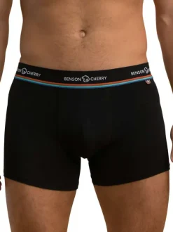 Lot de 2 boxers classiques en coton multicolores unis avec une taille élastiquée
