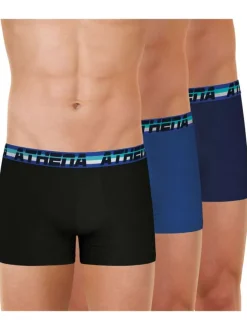 Lot de 3 boxers classiques en coton multicolores unis et à coupe fermée