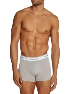 Lot de 3 Boxers classiques en coton multicolore uni coupe fermée