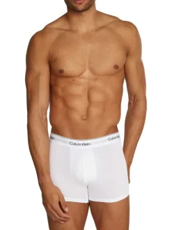 Lot de 3 Boxers classiques en coton multicolore uni coupe fermée
