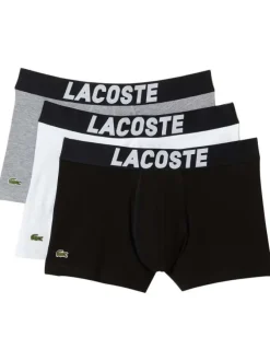Lot de 3 boxers classiques en coton multicolore unis avec une coupe fermée