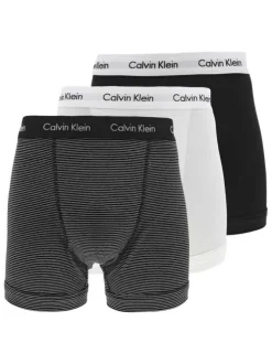 Lot de 3 Boxers classiques en coton multicolore unis coupe fermée