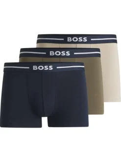 Lot de 3 boxers classiques en coton multicolore unis et à ceinture élastiquée