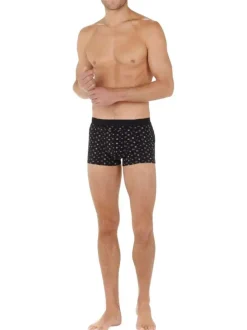Lot de 2 boxers classiques en coton noir avec un imprimé pâquerette