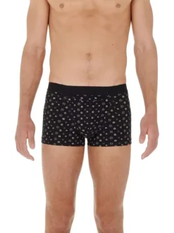 Lot de 2 boxers classiques en coton noir avec un imprimé pâquerette